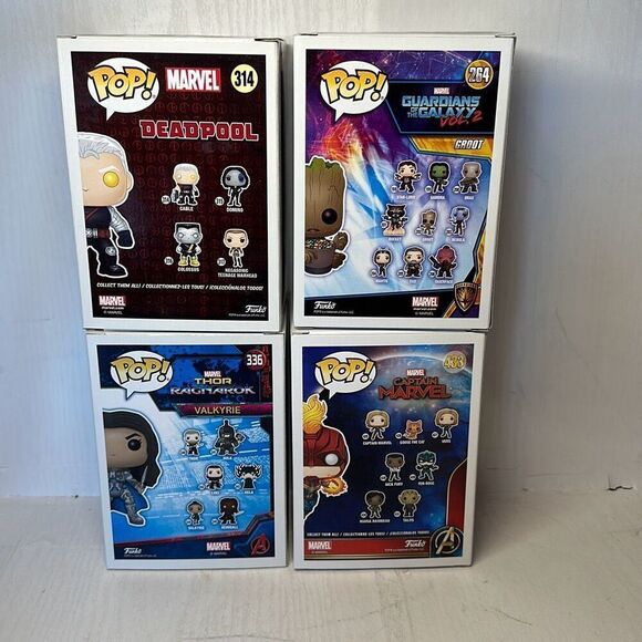Funko Pop! Marvel 264 Groot #336 Valkyrie #314 Cable #433 Captain Marvel set of - Picture 7 of 9